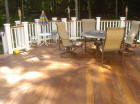 ipe deck with king post vinyl rail system
